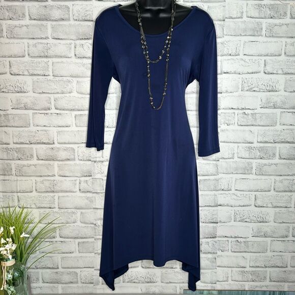 Lexington Avenue Blue Asymmetrical Dress Size Small - Picture 1 of 6